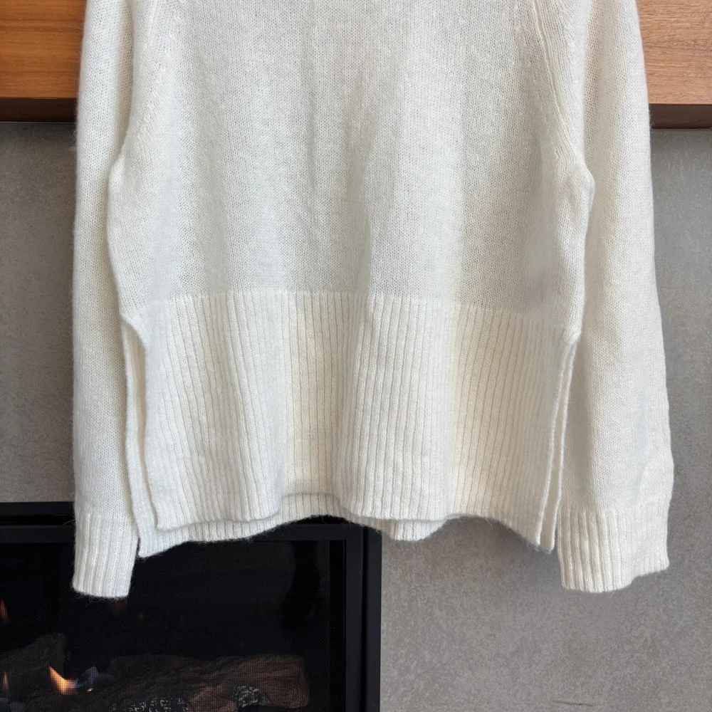 J.Crew High Rib Pullover Sweater in Wool Blend, Size S